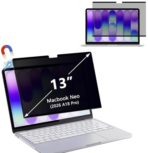 YealRed pour MacBook Neo 13 pouces Film de Confidentialité, Magnétique | Mac Neo 13 pouces (2026 A18 Pro), Protection Ordinateur Portable Mac 13, Protection d'écran Amovible