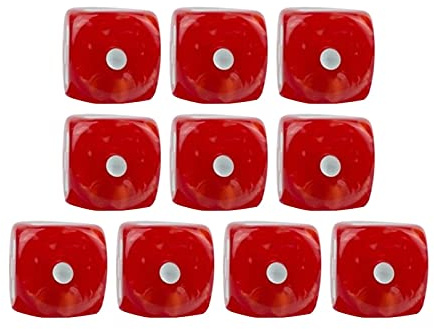 Qectial Set di Dadi a 6 Facce, Dadi da Gioco per Feste, Rosso