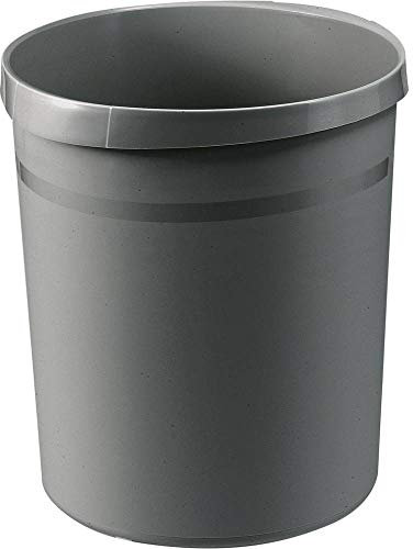 Design-Papierkorb GRIP, Form konisch, 18l, 312mm ø, 350mm hoch, dunkelgrau