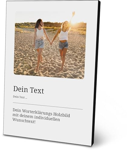 ARTFAVES® Personalisiertes Bild - Worterklärung, Duden Definition - Geschenk mit eigenem Foto und Text für Freundin, Mama, Kollegin als Poster 21 x 30/30 x 40 cm ohne/mit Rahmen oder als Holzbild