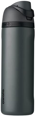 Owala FreeSip Insulated Stainless Steel Water Bottle with Straw for Sports and Travel, BPA-Free, 24-Ounce, Grayt