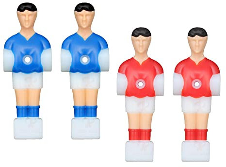 Perfeclan 4 Stücke Kicker Männer Ersatz Fußball Tisch Kicker Blau und Mini Puppe Tischfußball Männer Fußball Spieler Spielzeug