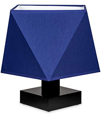 alfalux Tischlampe DIALN2BLD aus Holz Retro Nachttischlampe für Schlafzimmer Babyzimmer Wohnzimmer Kaffeetisch (Blau)