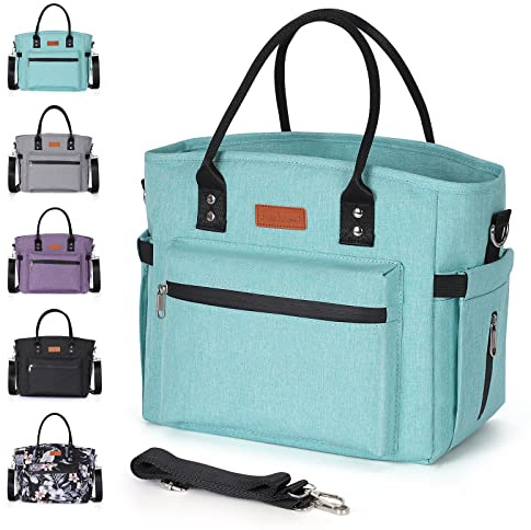 Isolierte Lunchtasche für Damen und Herren, auslaufsichere Kühltasche, Lunchbox mit Schultergurt, thermische große Lunchbox, Erwachsene, wiederverwendbar, verpackte Lunchtasche für Büro, Arbeit