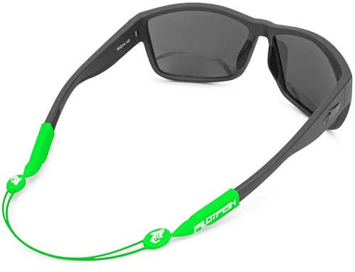 Pilotfish No Tail Adjustable Eyewear Retainer Cable Strap: Sunglasses, Eyeglasses, Glasses (14 Inch, Lime Green)