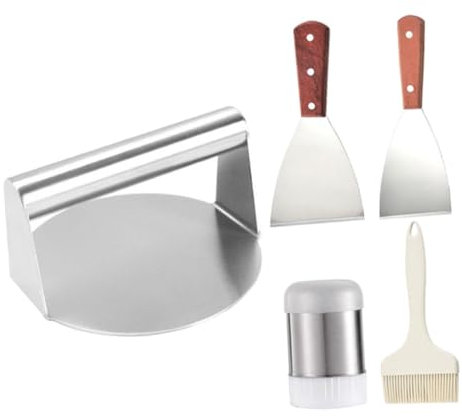 Garneck 1 Satz Fleischpresse aus Edelstahl Grillzubehör-Set Burgerpresse bedienen stainless steel ausstecher rentier Bausatz Fleischpastetenpresse BBQ-Tool draussen Kuchen Werkzeug Suite