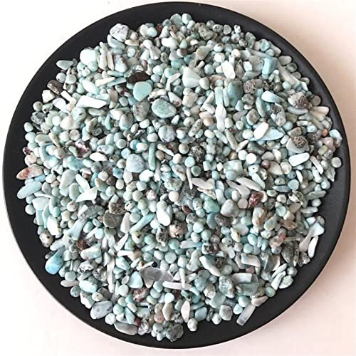CZAOINCU 500g 8-12mm Grava de Larimar Natural Piedra de Cristal de Roca Pulida Piedra semipreciosa for decoración Inicio Colecciones