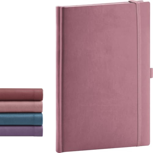NOTIQUE Notizbuch Dotted Hardcover Journal Tagebuch 15x21cm 192 Seiten Rosa | Das gepunktete Notizheft mit Gummiband und Stifthalter bietet als Bullet Journal A5 mit Fadenbindung viel Platz für Skizzen.