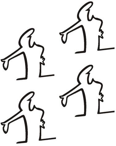 Generisch Auto Aufkleber 4 Stück – Reflektierende Aufkleber im Angry Man Kratzaufkleber Stil – Lustige Comic Autoaufkleber 8×8 cm aus PVC für Autolack & Karosserie