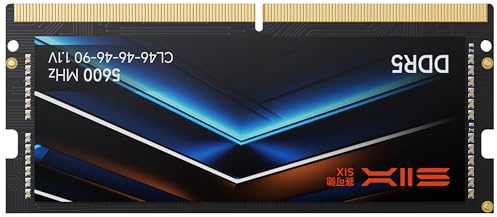 SIX DDR5 RAM 1x32GB 5600MHz SODIMM Laptop Memory - 1.1V Low Voltage, On-Die ECC, 262-Pin Memory Module