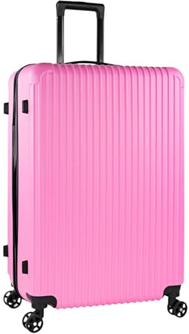 ITACA - Valigia 23Kg da stiva capiente Valigia rigida XL con ruote silenziose Trolley Grande Rigido leggero ideale per viaggi lunghi con, Fucsia
