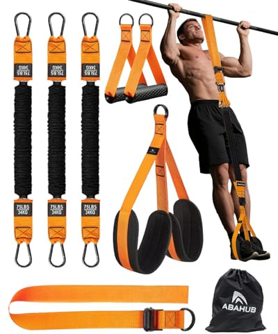 Abahub Klimmzugband Set Klimmzughilfe Widerstandsbänder für Klimmzüge | Pull UP Band Training zu Hause & Fitnessstudio, Ideal für Anfänger, Krafttraining mit Tragetasche Einstellbares Gewicht