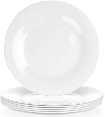 Vilde Platos llanos de cristal blanco 25,5 cm 6 unidades