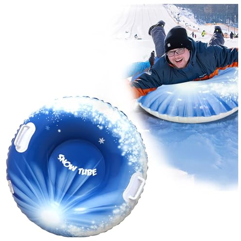 Furforstk Trineo Nieve, trineos de Nieve con Asas Trineo 80 cm trineos para Deportes de Invierno al Aire Libre (Tubo de Nieve con Copos de Nieve)