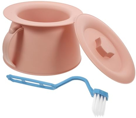 Yardenfun Pot de Chambre avec Couvercle et Brosse Urinoir Épais pour Garçon Fille Personnes Âgées et Bébés Pot Hygiénique Polyvalent pour Domicile Hôpital et Voyage