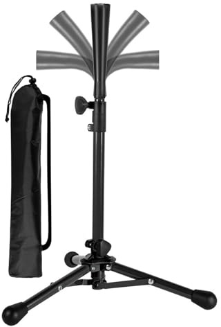 Tee Ball Stand – Net Oxford Cloth Iron Pipe | Adjustable Height Batting Tee For Ages 3-8 | Beginner-Friendly Tripod Stand With Bag For Softball Baseball Indoor Training Coaching Batting Cage