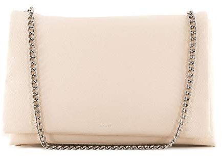 ROUVEN / Liv 3-Fold Volume 30 Bag/Ivory Elfenbein Helles Beige Creme/Leder Tasche mit Kettenhenkel Schultertasche/edel modern chic minimalistisch / 30x20x10cm