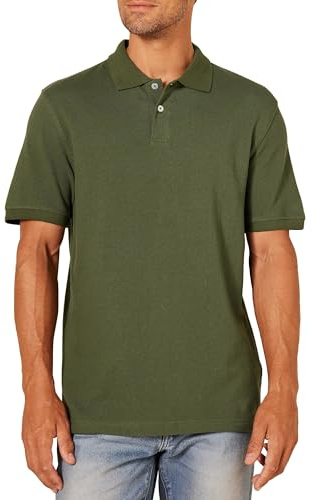 Amazon Essentials Men's Pikétröja i smal passform i bomull, Olivgrön, XL