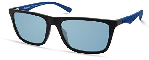Timberland TBA9264 Gafas de Sol Hombre, Gafas de Sol Casual Ligeros, Forma Lente Rectangular, Lentes Polarizadas Humo, Negro Matte