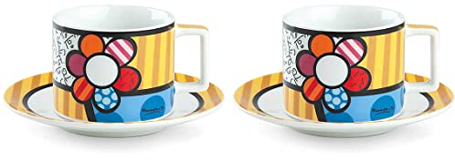 Set 2 tazzine da caffè e piattini Britto
