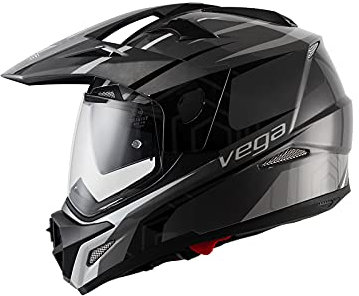 LIONCIANO Cross MX Enduro Casque Moto Intégrée Dot/ECE Homologué, Motocross Casque avec Visière, Moto Casque Moto Cross pour Homme et Femme Dirt Bike ATV Quad Scooter(Gris, L=57-58cm)