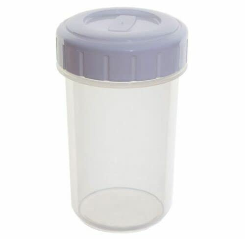 TRTO 4Pcs 0.4L Plastic Beaker Cup Twist Seal Screw Lid Airtight Liquid Storage Container 400ml (4)