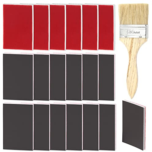 Glarks 21Pcs 2500 Grits Sanding Sponge Sanding Pads Sanding Blocks Washable Flexible Soft Foam Wet Dry with 1Pc 2.5 Inch Painting Brush