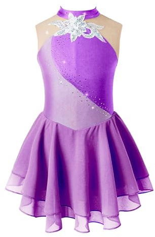 Freebily Vestido de Danza Ballet para Niñas Infántil Maillot de Patinaje Gimnasia Rítmica Competición Leotardo Ballet Disfraz de Bailarina