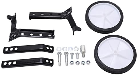 Fahrrad-StüTzräder, Verstellbares Stahl-Kunststoff-ReithilfsstüTzrad-Set FüR 18 Bis 24 Zoll Kinderfahrräder (Schwarz)