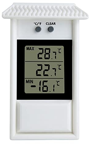 URPIZY Thermomètre de serre, moniteur max et min, serre de jardin, intérieur ou extérieur, mur, alimenté par piles
