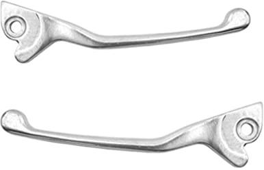 Streetparts24 Bremshebel Set links/rechts silber passend für Gilera Runner, Piaggio NRG, Vespa GTS, Aprilia Scarabeo, Derbi Boulevard – Aluminium Hebel für Roller mit Piaggio-Bremssystem
