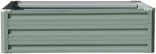 Garden Metal Raised Vegetable Planter in Sage Green Outdoor Flower Trough Herb Grow Bed Box 3 Sizes Small 60x60cm Medium 80x60cm Large 120x90cm (Small 60x60cm x1)