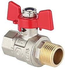 zencQ Vanne à Bille Avec Poignée Papillon 3/4'' MF Poignée à levier- PN40 bar Vanne à Bille pour l'industrie, le commerce et le ménage, avec filetage intérieur et filetage extérieurv (3/4 pouce)