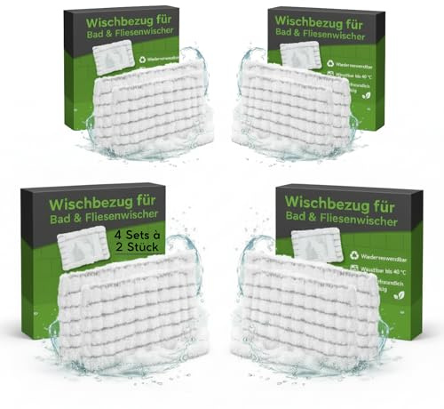 Novaliv 8X Ersatzbezug Mikrofaser Bezug Fliesenreiniger Bad Wand Fliesenwischer Badwischer Fliesenputzer Bad Mop