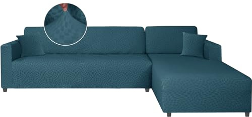 Ystyle Sofabezug L Form Stretch Links/Rechts, 2+3 Sitzer, Türkis | Elastisch Sofabezug Ecksofa Couchbezug L Form, Universal Sofa Überzug Ecksofa, Couch Cover L Shape Sofaschoner Schonbezug