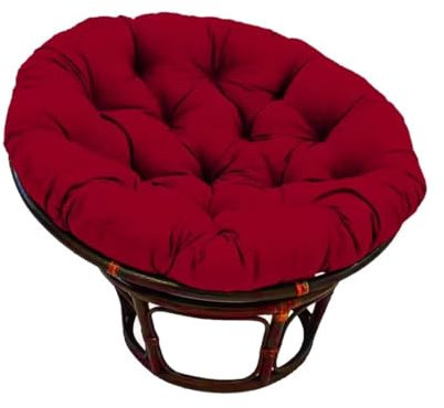 Papasansessel Kissen Sitzauflage, Rundes Stuhlkissen Wasserdicht, Papasan Sitzkissen, Polster Sitzpolster für Schwenksessel, Hängesessel für Garten Gartenmöbel Stuhlauflage, Weinrot, 120 x 120 cm