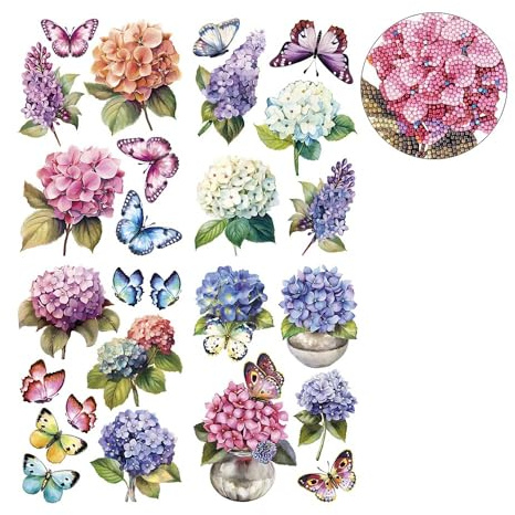 Ideen mit Herz Diamond Painting Sticker | 4 ark i DIN A4 | Klistermärke individuellt avtagbara | inklusive smyckesstenar (horensior)