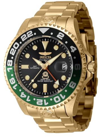 Invicta Grand Diver 45672 Herren Uhr - Wasserdicht - Analog - Automatikuhr - Edelstahl mit schwarzen zifferblat - 47mm
