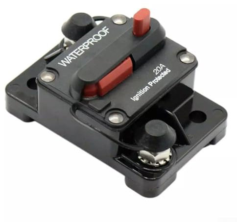 Feegow 20A Auto Leitungsschutzschalter 12V-48V DC Wasserdicht Auto Audio Inline Leitungsschutzschalter, Manuelle Reset Leitungsschutzschalter Halter Unterbrecher Sicherungshalter für Auto
