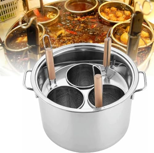Pentola per pasta in acciaio inox, vaporiera per cucinare, pentola per spaghetti, pentole per brodo e pasta multi-pentole, set per vaporiera con cestello con coperchio, compatibile con induzione, 3