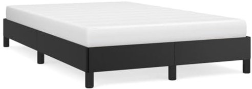 HEFZGDB Bettgestell ohne Matratze Schwarz 120x190 cm Kunstleder Jugendbett Bettgestell Familienbett Doppelbett für Herberge Wohnbereich Schlafzimmer Gästezimmer