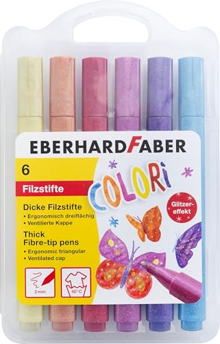 EBERHARD FABER- Filzstifte Set Glitzer, 6 Stück