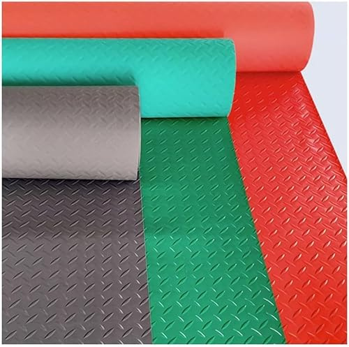 Tappetino da Garage in Vinile, Resistente all'Acqua e alle Macchie, Anti-Fatica, per Cucina e per Esterni, per ristoranti e Bar, Verde, 1x8 m