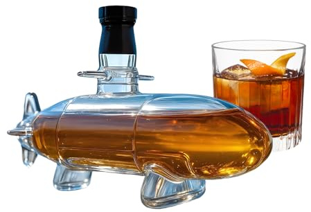Décanteur d'alcool - En forme de sous- - Décanteur de whisky dense en forme de sous- - Pour bar à la maison, mariage, idée cadeau pour ranger