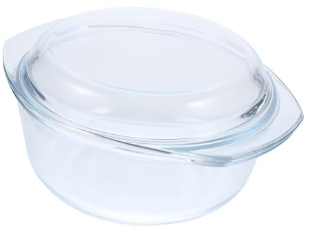 Mipcase Pirofila in Vetro con Resistente al Calore per Forno e Ciotola Rotonda Trasparente per Cucina e Conservazione Alimenti