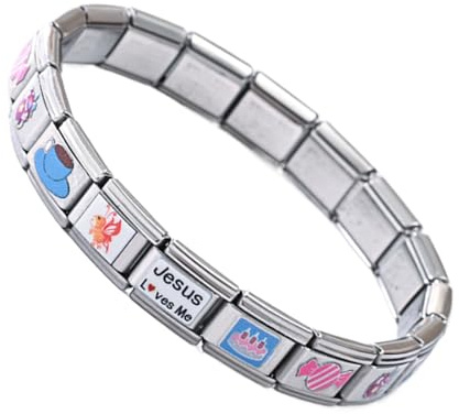 Italienska Charmarmband för Kvinnor,Rostfritt Stål Modulärt Armband | Justerbart Armsmycke Till Fest Middag Cocktailparty Bröllop