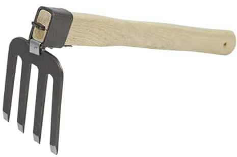 TOYZFRIENDY Râteau De Jardinage en Acier Et Bois Léger pour Ameublissement du Sol Et Désherbage Extérieur Outil Portatif Compact pour Jardinage Et Plantation
