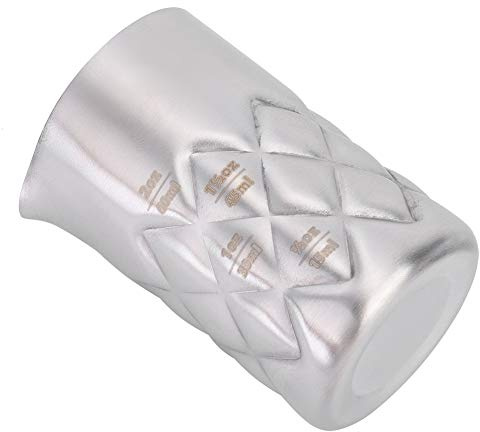 Akozon Jigger de Acero Inoxidable de Primera Calidad y Uso en la Cocina, Herramienta de Taza de Escala Medidora de Cóctel de Cerveza, Leche y café de Acero Inoxidable de 50ml
