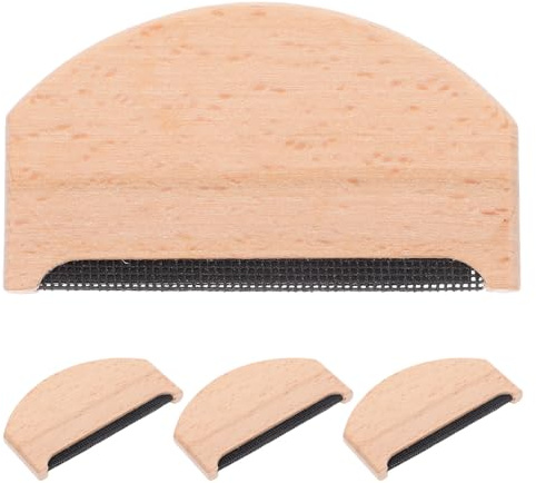 ARTSEWPLY Peine Quitapelusas para Ropa de Cachemira y Lana 4 Piezas Quitapelusas Portátil de Madera Negra para Suéteres Abrigo y Tejidos Delicados Adecuado para Mantenimiento y Viaje