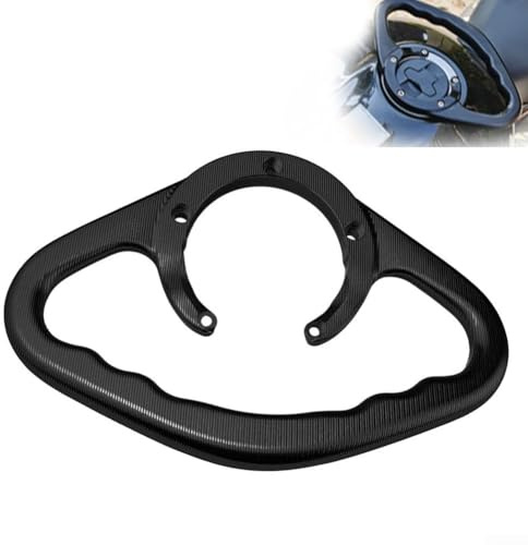 Maniglia di supporto per passeggero per moto, fissa al serbatoio del carburante, barra in lega di alluminio CNC per moto Kawasaki (nero)
